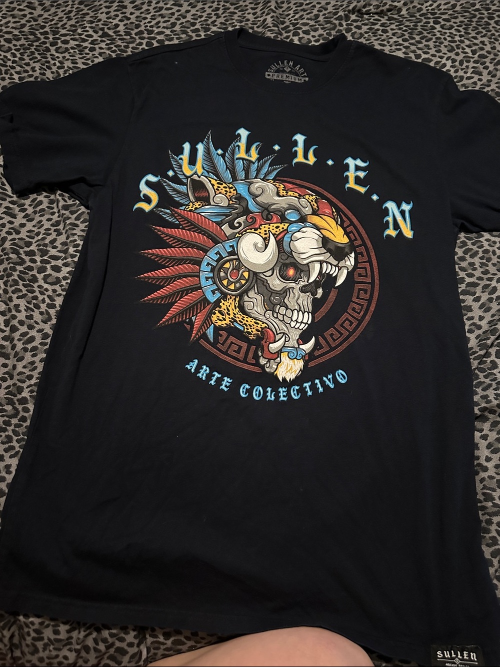 Sullen Black Graphic Tee — Arte Colectivo Skull Motif